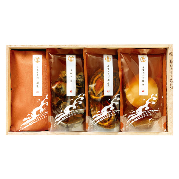 美しくに 鶴（つる）｜参宮あわび脹煮・一口あわび姿脹煮・ほたて貝柱